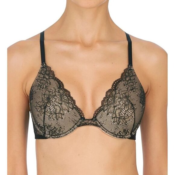 NWT Natori Women's Vivid Full Fit Contour Underwire Bra Size 32D Color Black/Caf - Picture 2 of 8